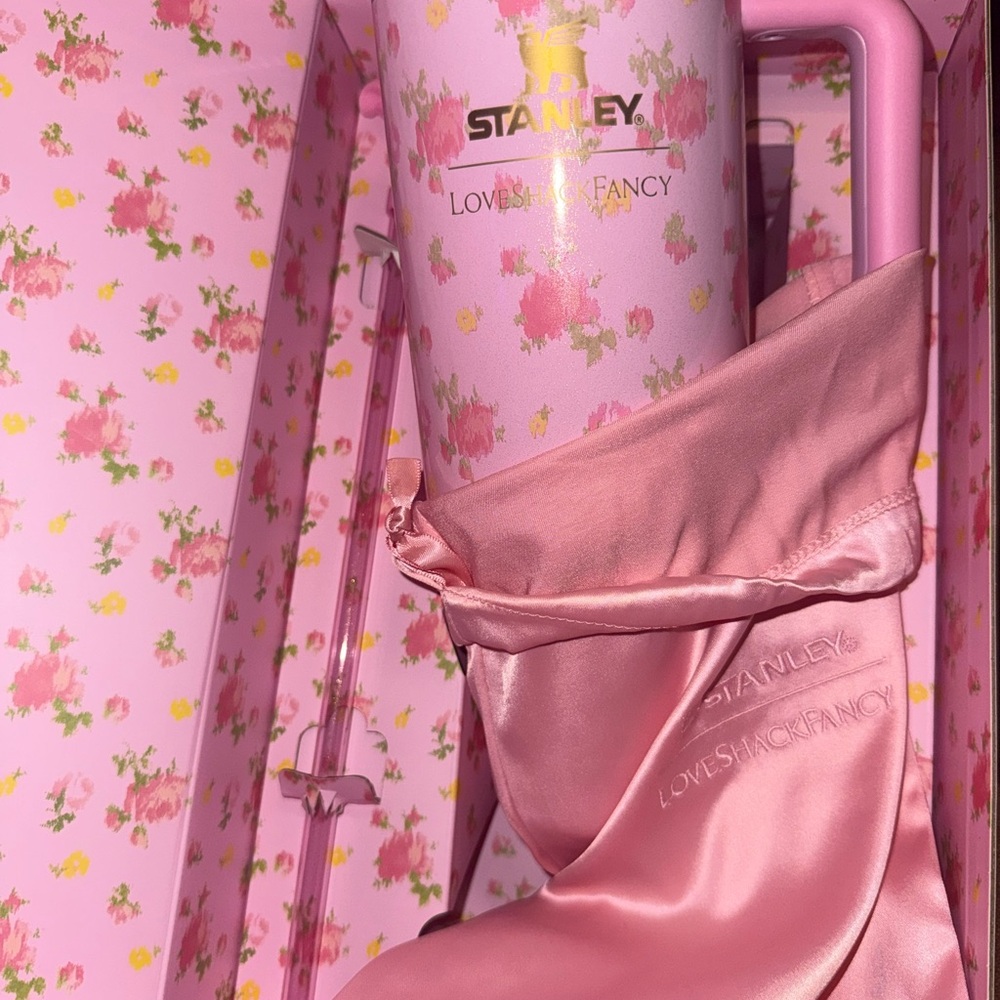 LoveShackFancy Ibiza Sunset Pink Floral Tumbler New In Box